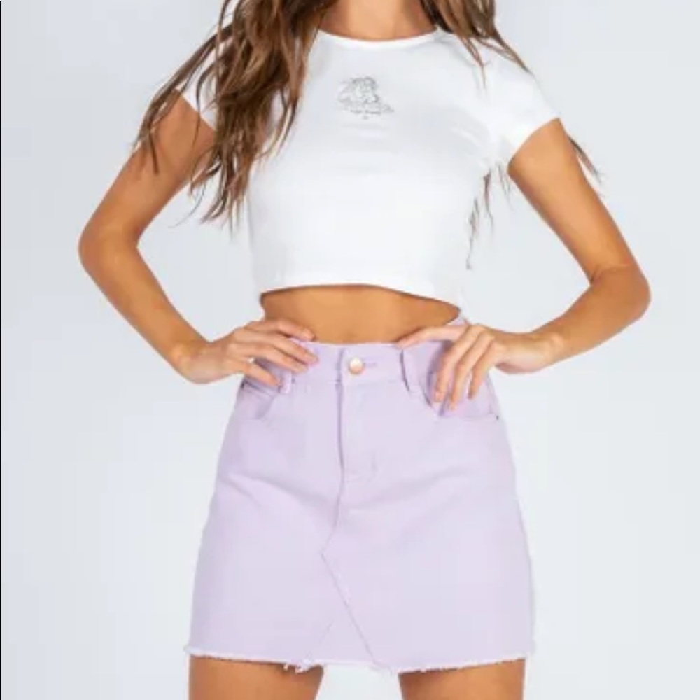 Princess Polly purple denim skirt